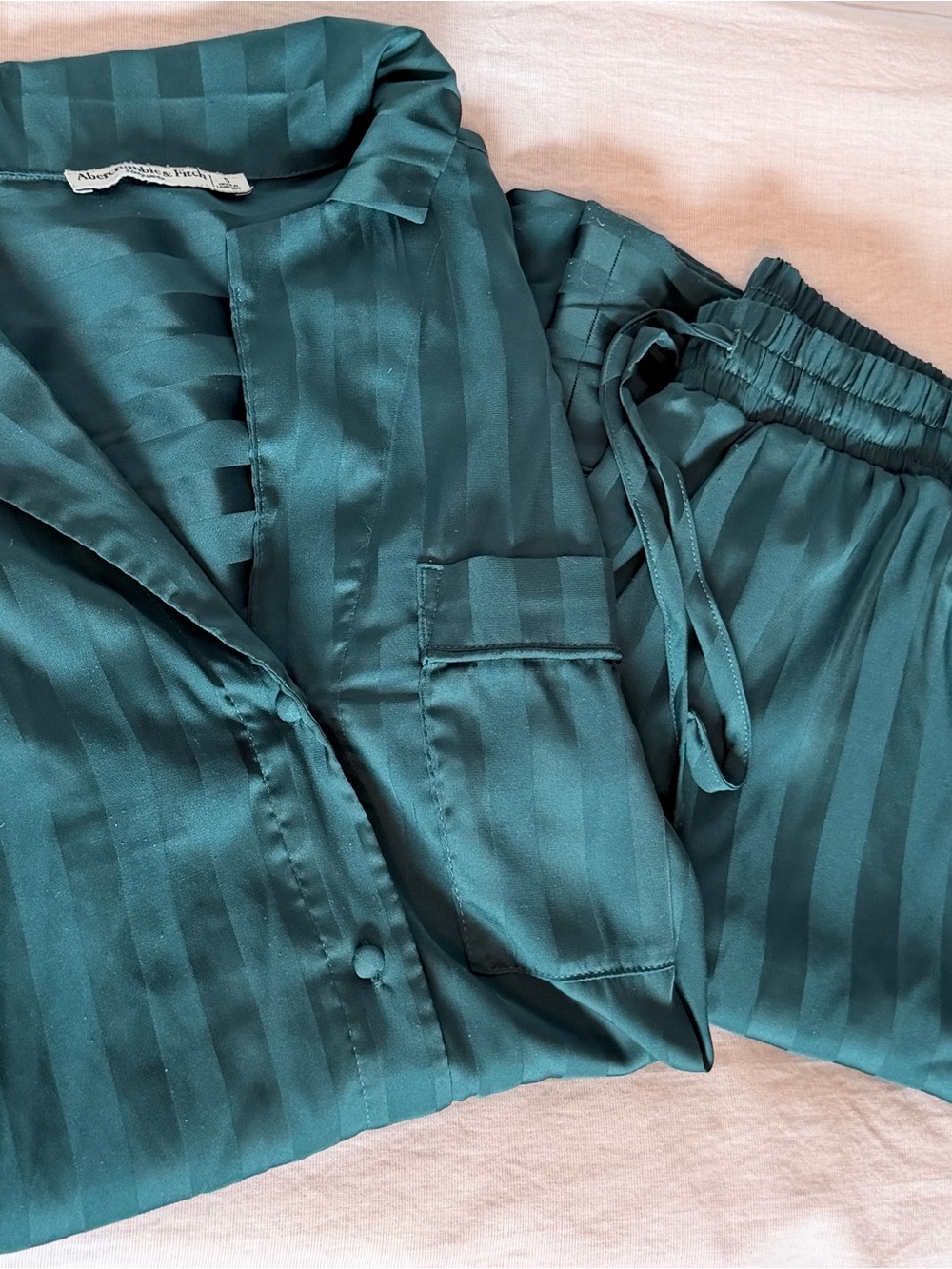 Silky Teal Stripe Sleep set
